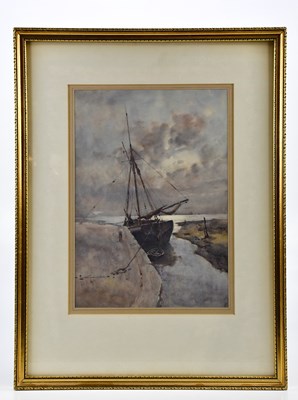Lot 1821 - CHARLES EYRES SIMMONS; watercolour, moored...