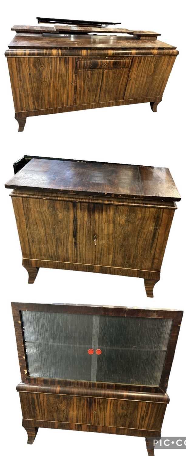 Lot 17 - A 1930s Art Deco veneered sideboard, with...