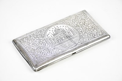 Lot 2249 - An Indian white metal cigarette case of...