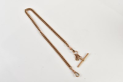Lot 2322 - A 9ct yellow gold curb link Albert chain with...