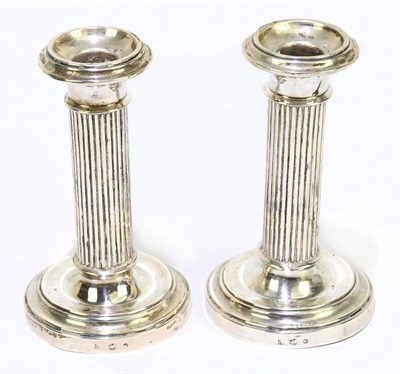 Lot 2171 - A pair of Dutch silver candlesticks, height...