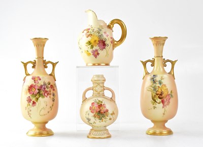 Lot 190 - ROYAL WORCESTER; four Blush Ivory pieces,...