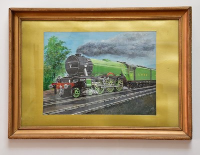 Lot 1798 - D JACOBS; oil on board, 'The Flying Scotsman',...