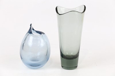 Lot 2154 - PER LUTKIN; a Holmegaard glass vase of bulbous...