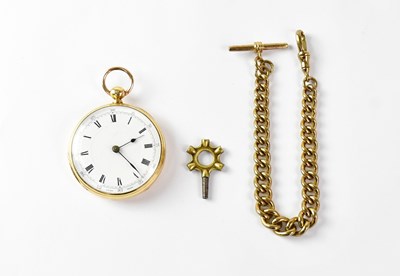 Lot 1055 - A Victorian 18ct gold open face crown wind...