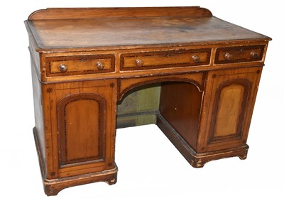 Lot 1632 - A 19th century satin walnut knee-hole desk...