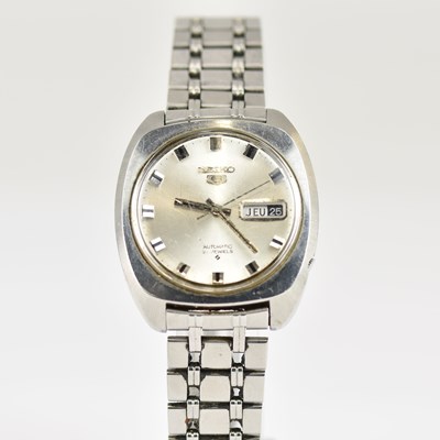 Lot 1069 - SEIKO; a model five stainless steel...
