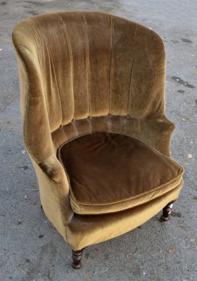 Lot 1673 - A 19th century curved wingback chair...