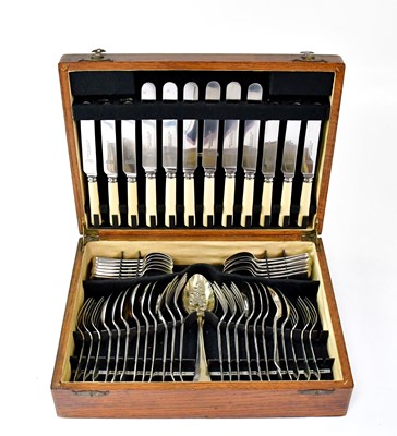 Lot 894 - A six-setting canteen of silver plated cutlery,...
