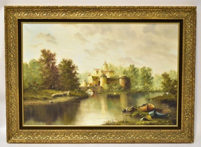 Lot 765 - GUNTHER; a large oil on canvas, Continental...