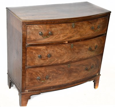 Lot 1628 - A 19th century mahogany bowfront chest of...