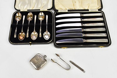Lot 2231 - A set of six George V hallmarked silver tea...
