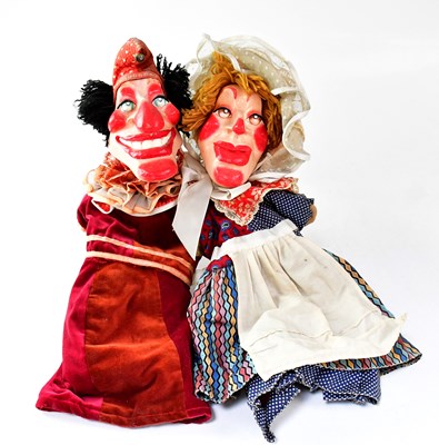 Lot 888 - PUNCH AND JUDY; a pair of hand puppets with...