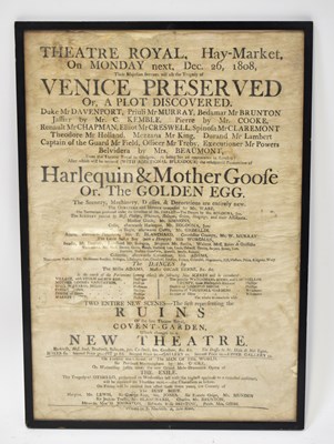 Lot 881 - An early 19th century poster advertising 'The...
