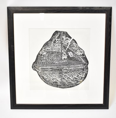 Lot 636 - INDISTINCTLY SIGNED; wood engraving on pine...