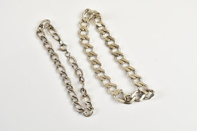 Lot 536 - A hallmarked silver curb link bracelet, and a...