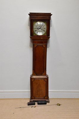 Lot 312 - A late George III inlaid oak eight day...