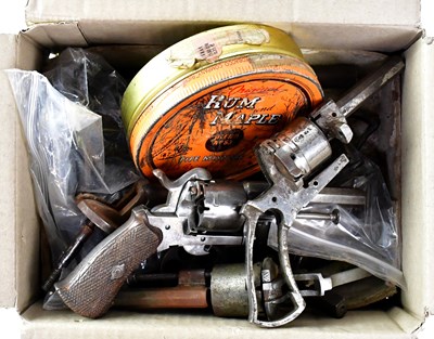 Lot 486 - A quantity of pinfire revolver parts including...