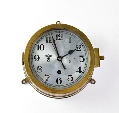 Lot 564 - A WWII German Kriegsmarine U-Boat brass cased...