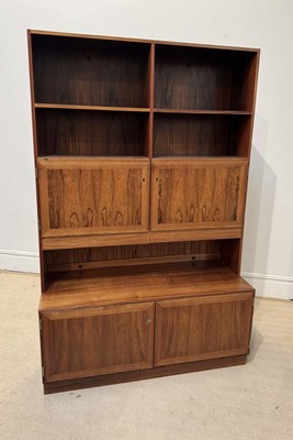 Lot 1006 - A Danish mid century double bookcase and...