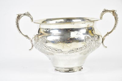 Lot 2084 - A George V hallmarked silver twin handled bowl,...