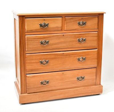 Lot 64 - An Edwardian-style waxed pine chest of two...