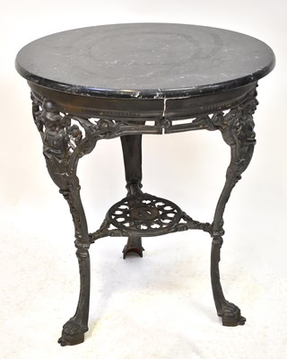 Lot 82 - A cast iron Britannia pub table with later...