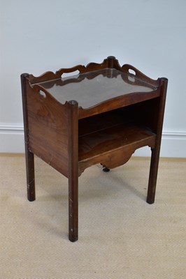 Lot 68 - A Georgian mahogany night table on block legs,...