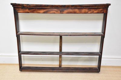 Lot 6 - A George III oak and elm plate rack, height...