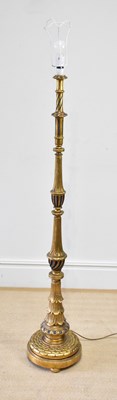 Lot 1799 - A 19th century style gilt wood standard lamp,...