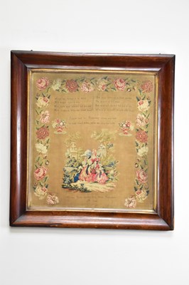 Lot 1648 - A 19th century needlework sampler, worked by...