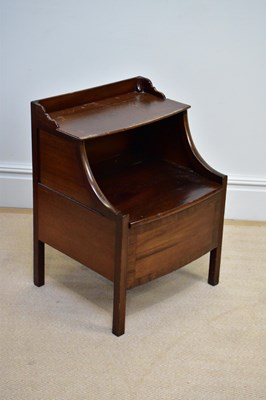 Lot 69 - A 19th century mahogany bowfront commode,...