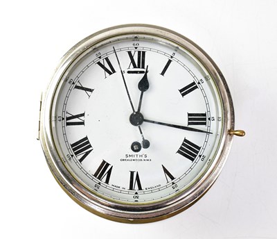 Lot 571 - SMITH'S; a brass cased bulkhead clock with...