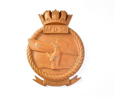 Lot 546 - A cast alloy wall plaque inscribed 'AFD 58'...
