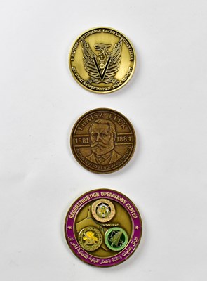 Lot 581 - Three military themed commemorative tokens,...