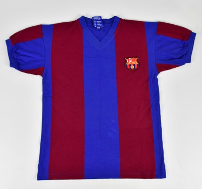 Lot 2689 - JOHANN CRUYFF; a signed retro style Barcelona...