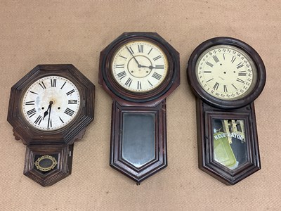 Lot 536 - Three wall clocks, (all af).