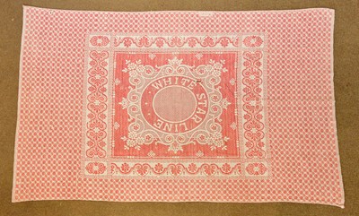 Lot 687 - WHITE STAR LINE; a woven blanket, worked with...