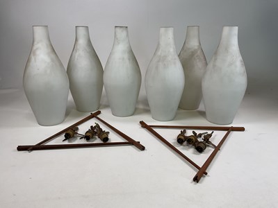 Lot 556 - Two sets of mid 20th century Danish pendant...