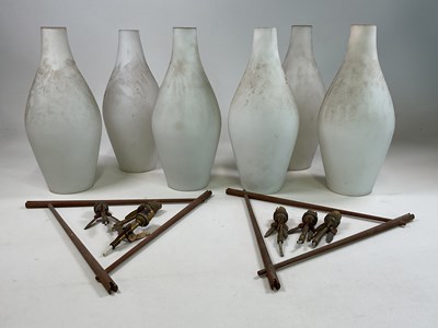 Lot 557 - Two sets of mid 20th century Danish pendant...