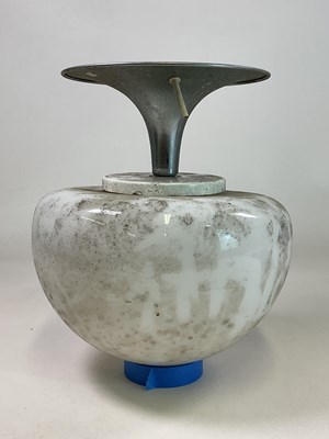 Lot 571 - A mid 20th century opaline pendant light with...