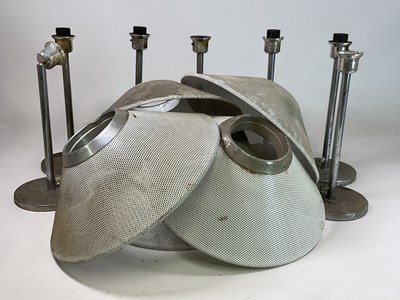 Lot 576 - A quantity of metal Swedish table lamps and...
