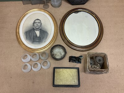Lot 24 - Mixed collectors' items including brass oval...