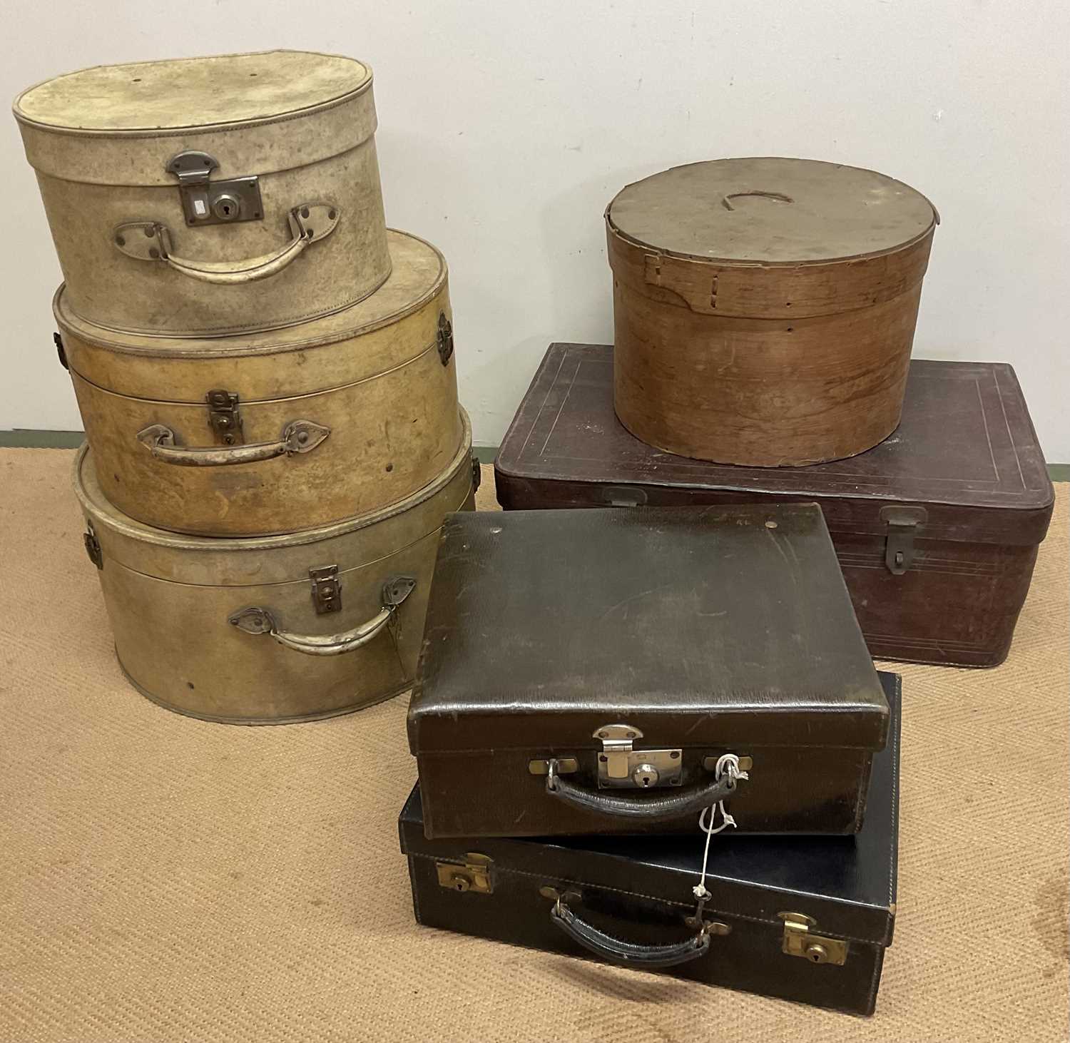 Lot 91 - ASPREY; a vintage leather case with navy moire...