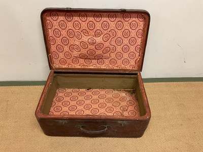 Lot 91 - ASPREY; a vintage leather case with navy moire...