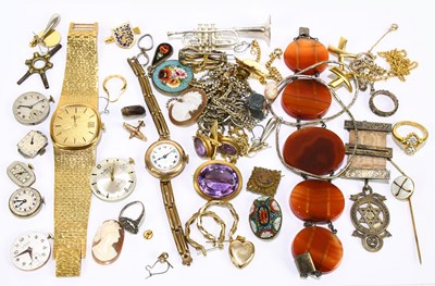 Lot 1586 - A small quantity of assorted costume jewellery,...