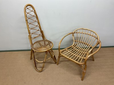 Lot 543 - A rare high back bamboo chair in the style of...