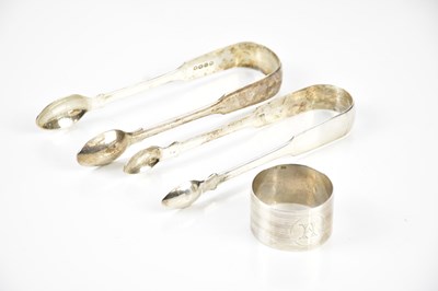 Lot 2165 - A pair of William IV hallmarked silver sugar...