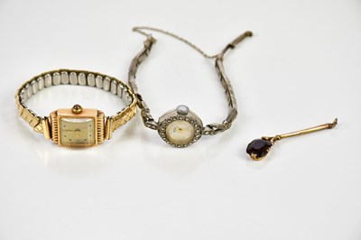 Lot 2312 - An 18ct yellow gold cased lady's wristwatch,...