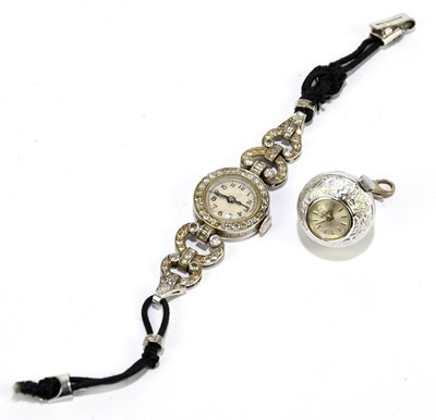 Lot 1716 - An Art Deco lady's cocktail watch, set with...